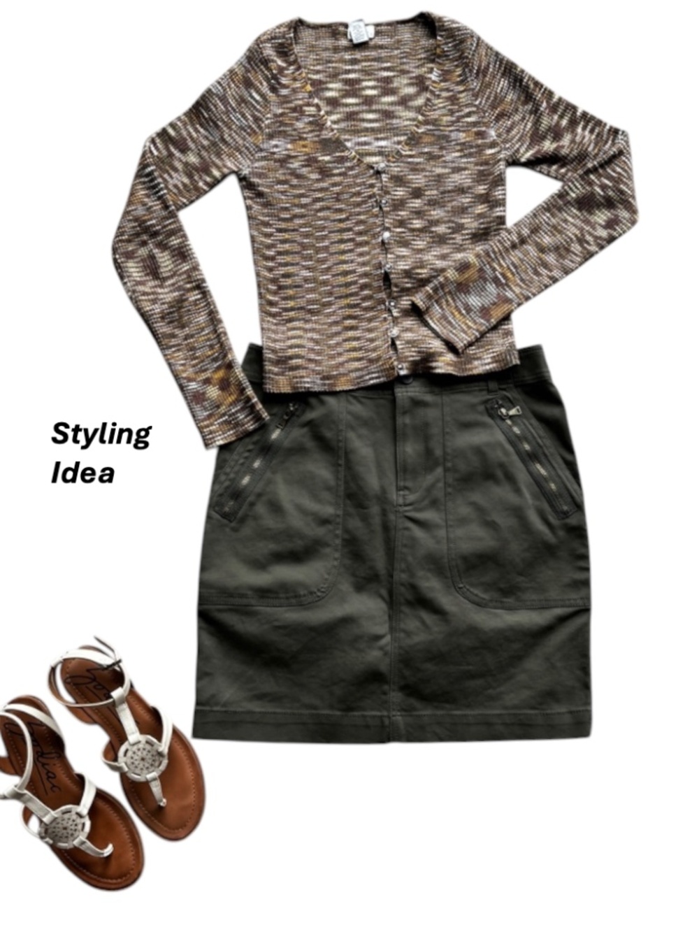 Club Monaco Mini Skirt - Olive/Army Green Size 6 - Picture 8 of 8